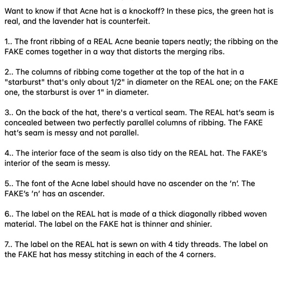 real vs fake Acne Studios beanie - Picture 10 of 10